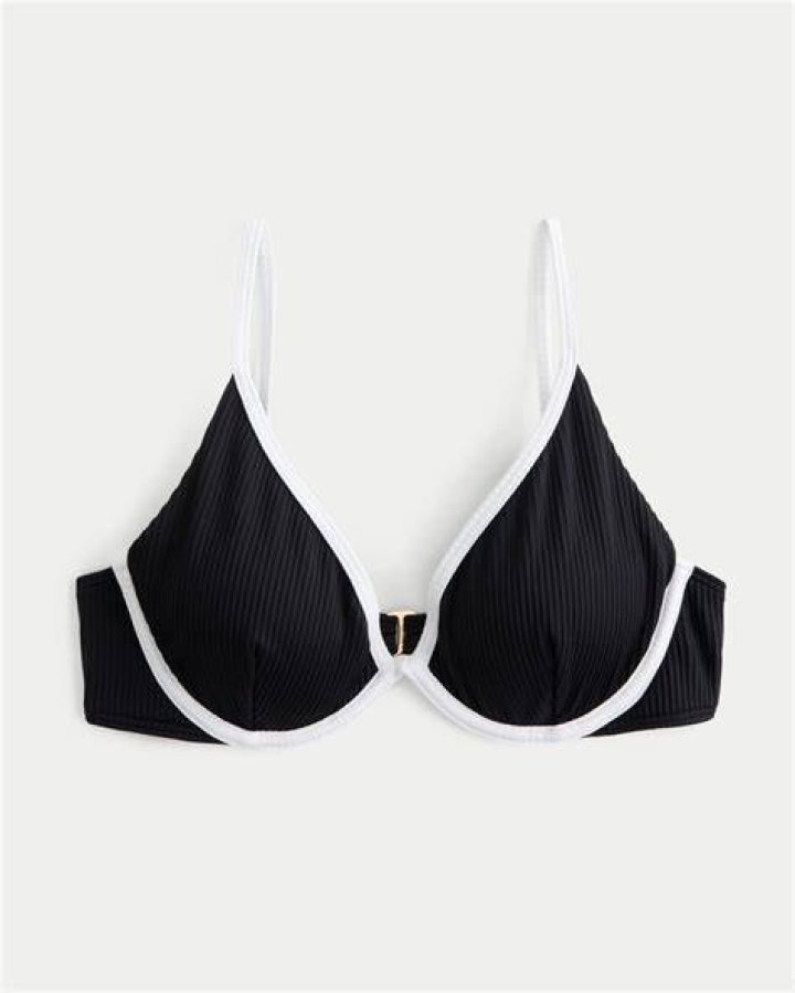 Bikini con aros con tejido efecto toalla